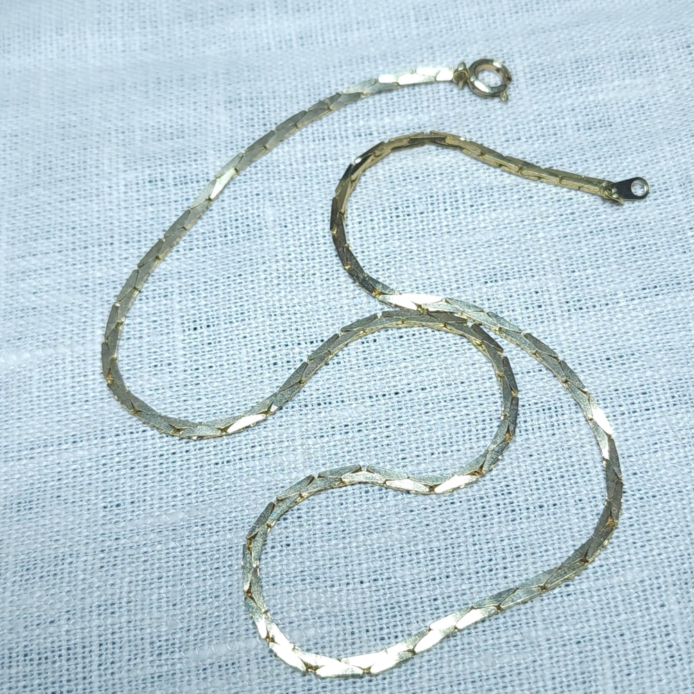 Vintage Herringbone Choker Gold Chain Necklace Dainty